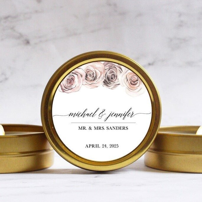 Dusty Rose Candle - Forever Wedding Favors