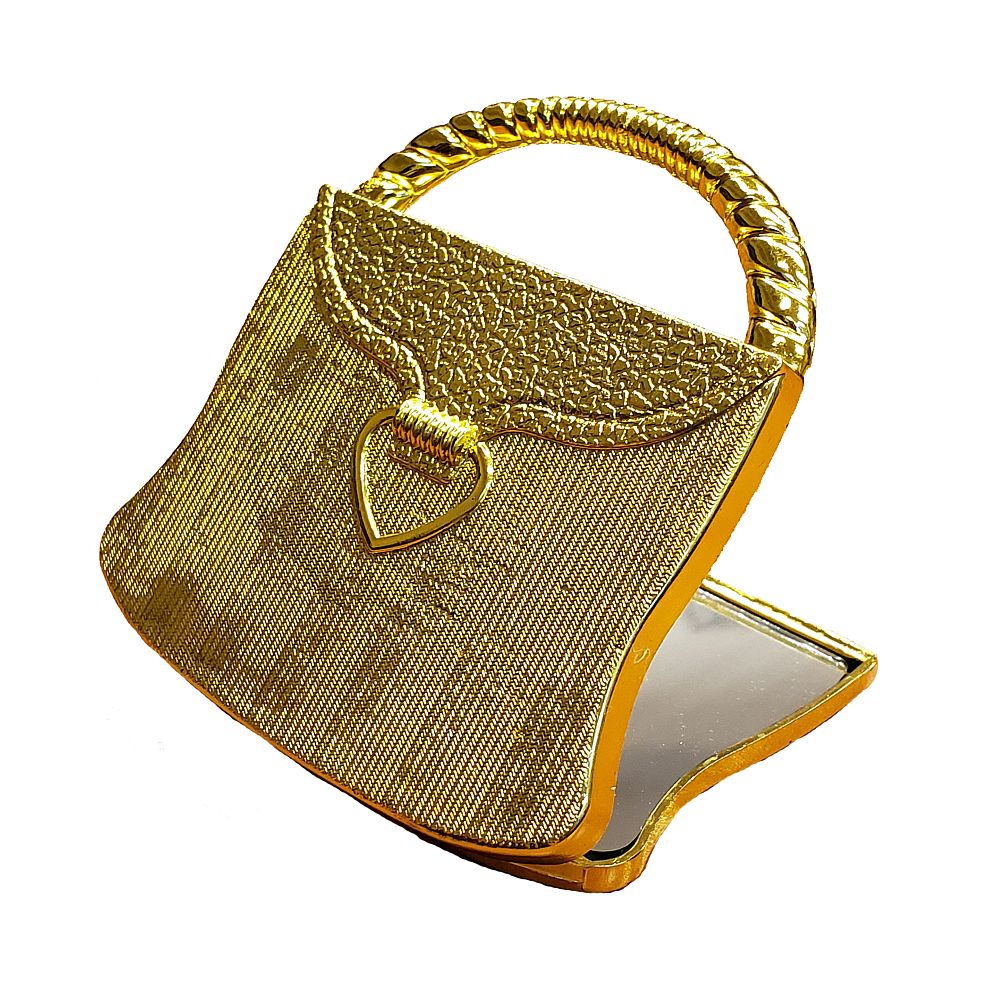 'Elegant Reflections' Gold Purse Compact Mirror - Forever Wedding Favors