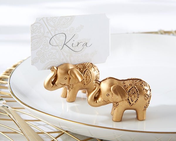Elephant Place Card Holders - Gold - Forever Wedding Favors