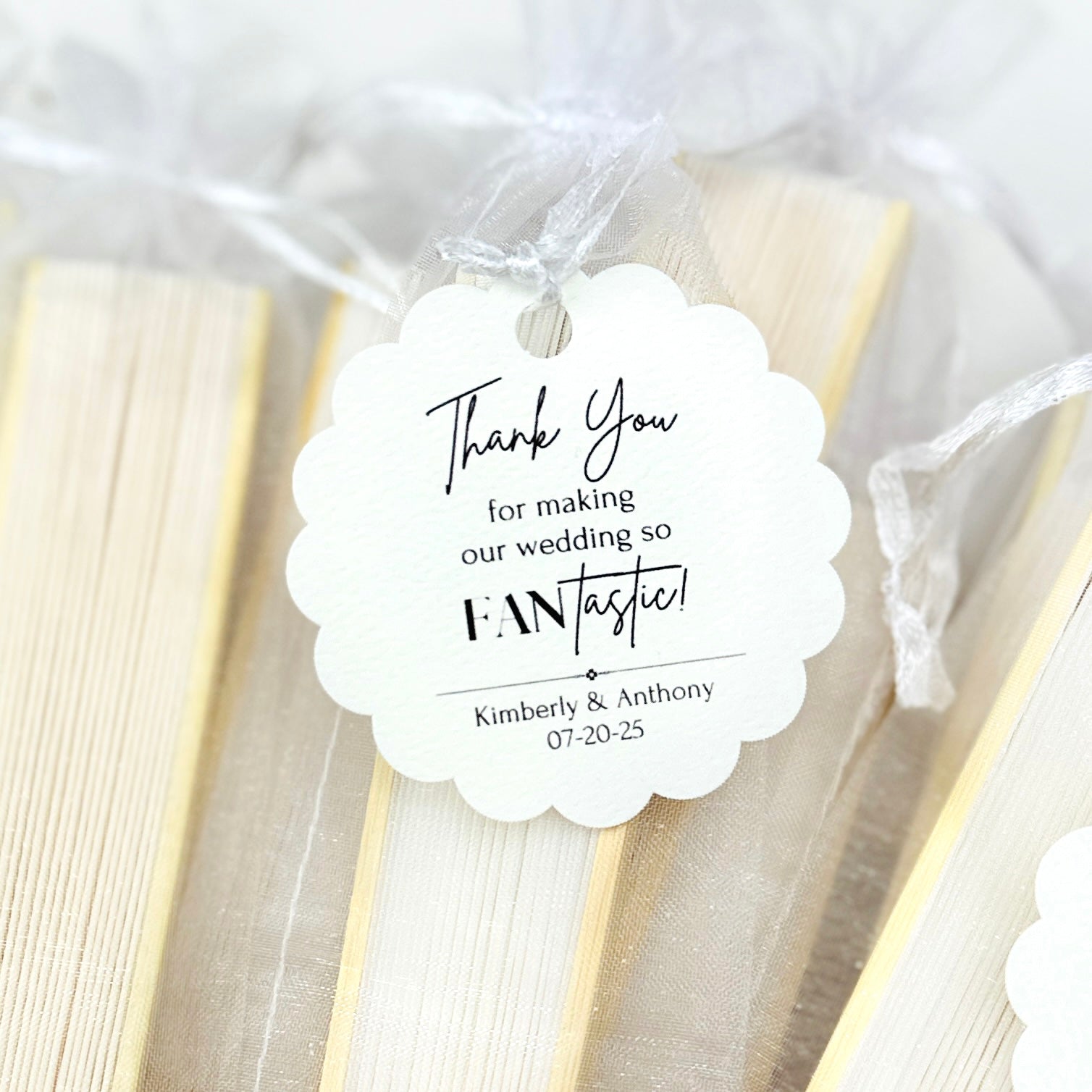 Fan-Tastic Wedding Scalloped Tag - Forever Wedding Favors