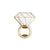 Flat Metal Diamond Ring Bottle Opener - Gold - Forever Wedding Favors