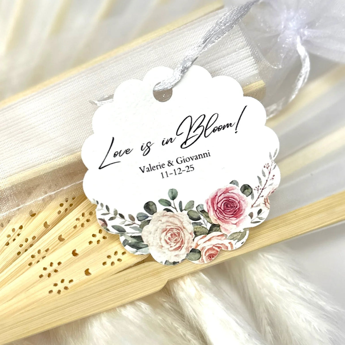 Floral Fantasy Scalloped Tag - Forever Wedding Favors