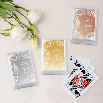 Floral Metallic Playing Card - Forever Wedding Favors