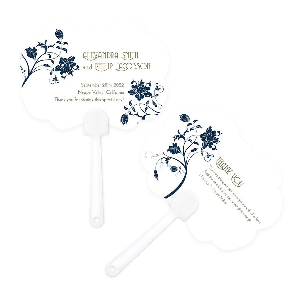 Floral Orchestra Personalized Hand Fan - Forever Wedding Favors