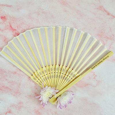 Forever Love Engraved Bamboo Hand Fan - Forever Wedding Favors