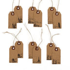 "Global Destinations" Vintage Paper Shipping Tags With Twine Ties - Forever Wedding Favors