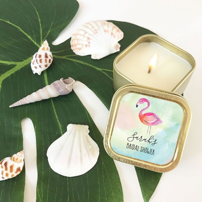 Gold Candle Tins - Tropical Beach - Forever Wedding Favors