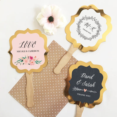 Gold Hand Fan - Forever Wedding Favors