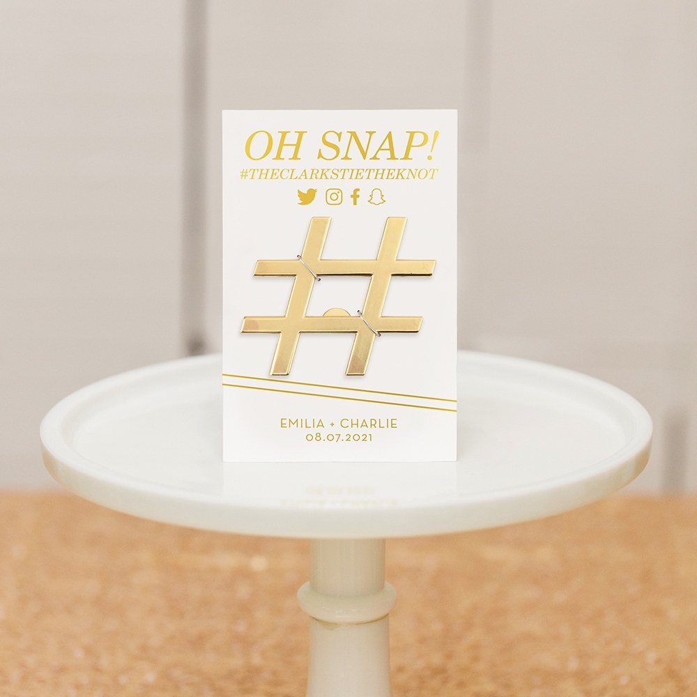 Gold Hashtag Bottle Opener Wedding Favor - Oh Snap - Forever Wedding Favors