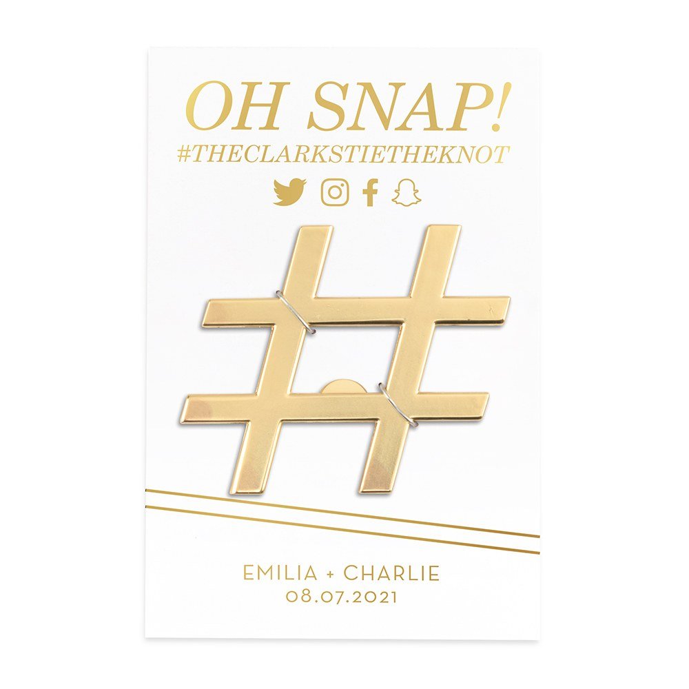 Gold Hashtag Bottle Opener Wedding Favor - Oh Snap - Forever Wedding Favors