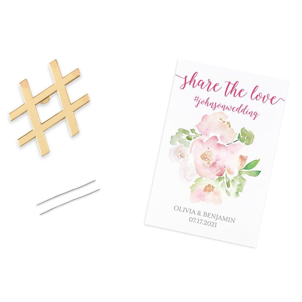 Gold Hashtag Bottle Opener Wedding Favor - Share The Love - Forever Wedding Favors