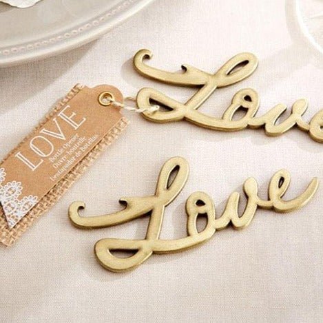 Gold Love Bottle Opener - Forever Wedding Favors