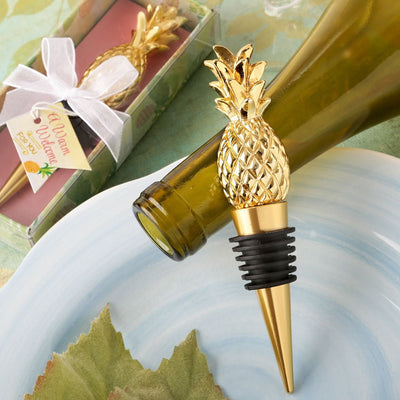 Gold Pineapple Bottle Stopper - Forever Wedding Favors
