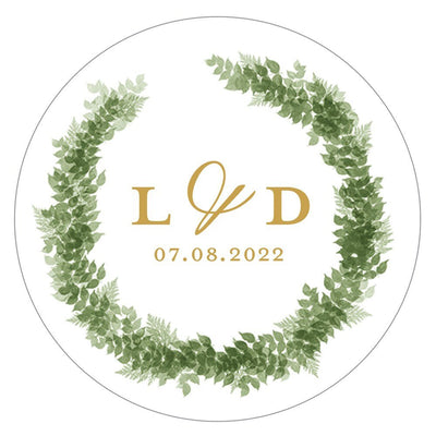 Gold Tin Candle - Love Wreath Initial - Forever Wedding Favors