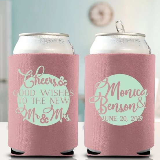 Good Wishes Personalized Wedding Can Coolers - Forever Wedding Favors