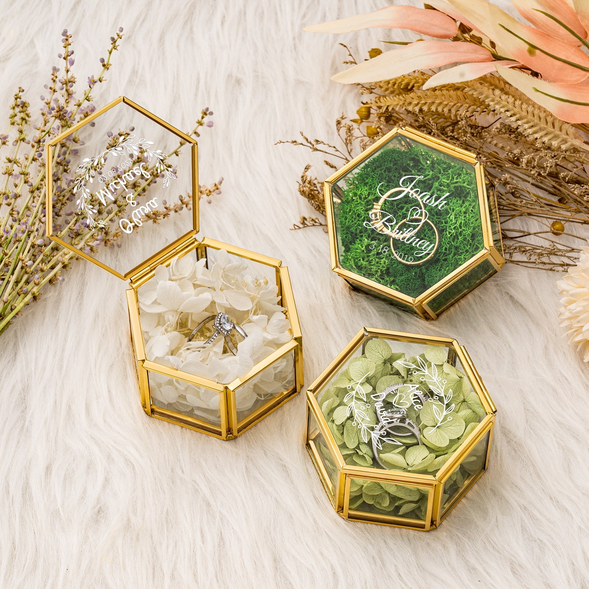 Greenery Ring Box - Forever Wedding Favors