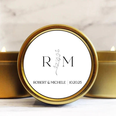 Initials Of Love Candle Favors - Forever Wedding Favors