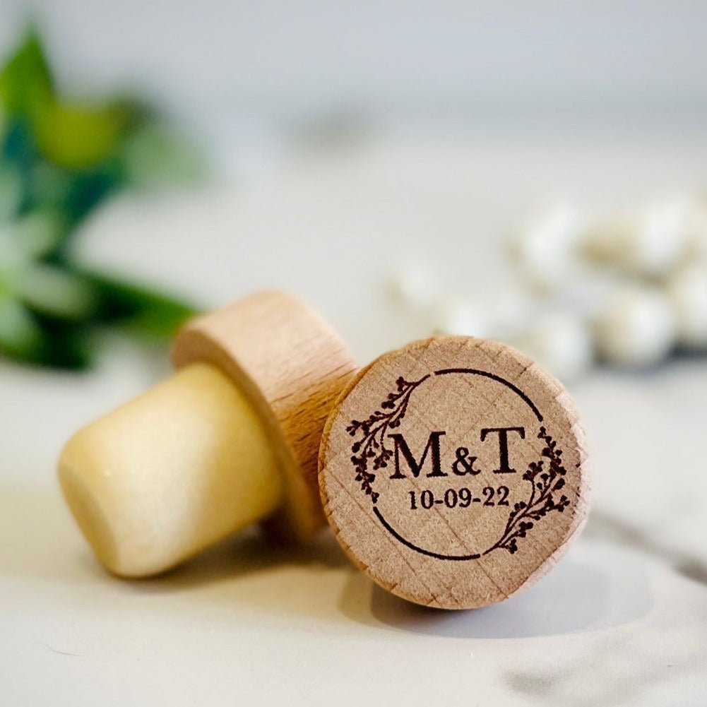 Initials Of Love Wine Cork Favor - Forever Wedding Favors