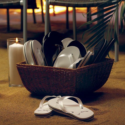 Wedding Favors Wedding Sandals For Guests Just Married Wedding Favor Flip Flops Black And White Forever