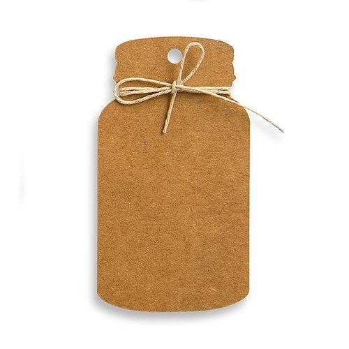 Kraft Paper Mason Jar Favor Tag With Twine - Forever Wedding Favors