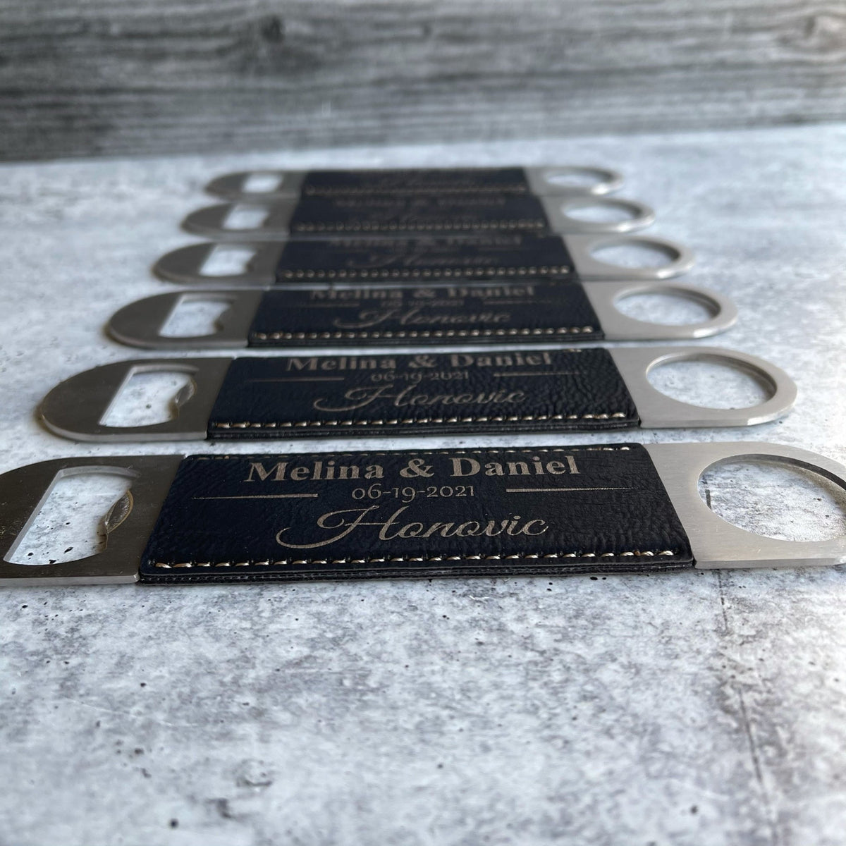 Leather Bottle Opener - Forever Wedding Favors