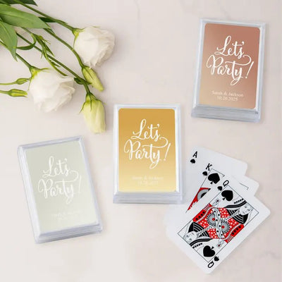 Let's Party Metallic Playing Cards - Forever Wedding Favors
