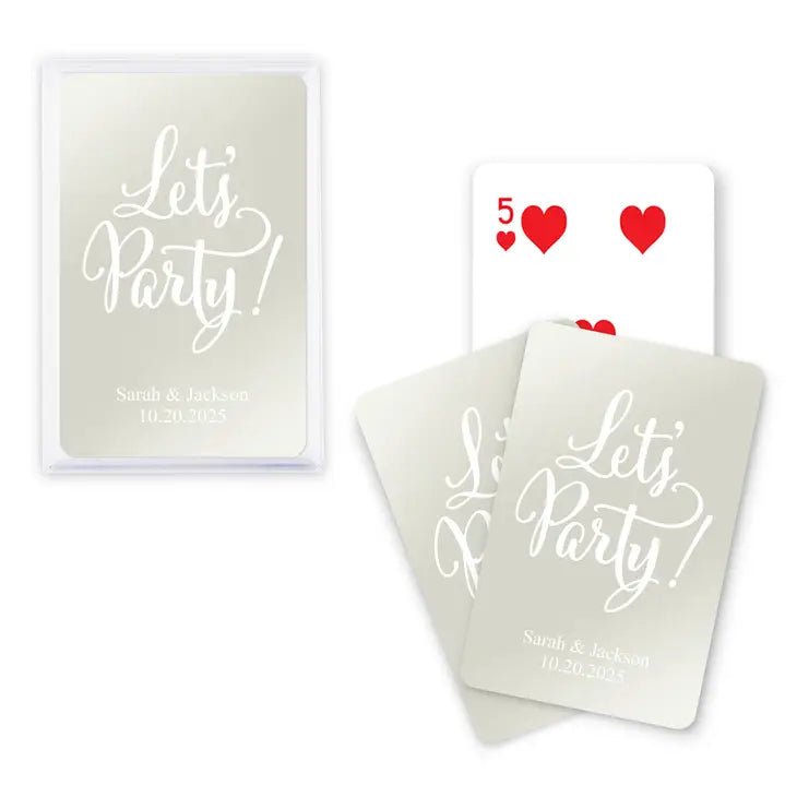 Let's Party Metallic Playing Cards - Forever Wedding Favors