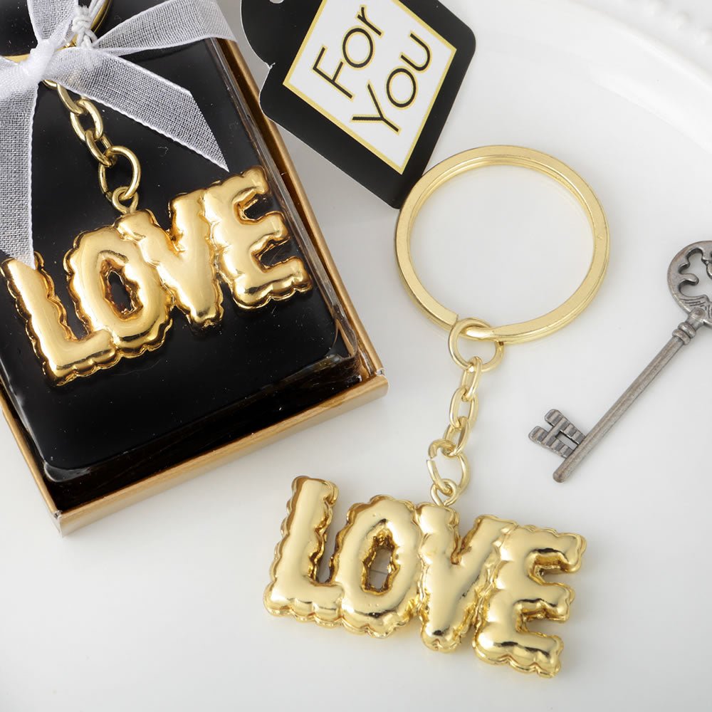 Love Themed Key Chain with A Mylar Balloon Design - Forever Wedding Favors