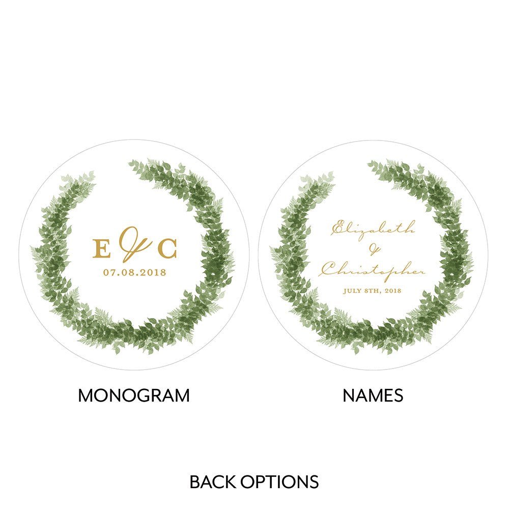 Love Wreath Personalized Hand Fan - Forever Wedding Favors