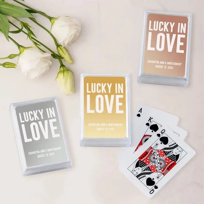 Lucky In Love Metallic Playing Cards - Forever Wedding Favors