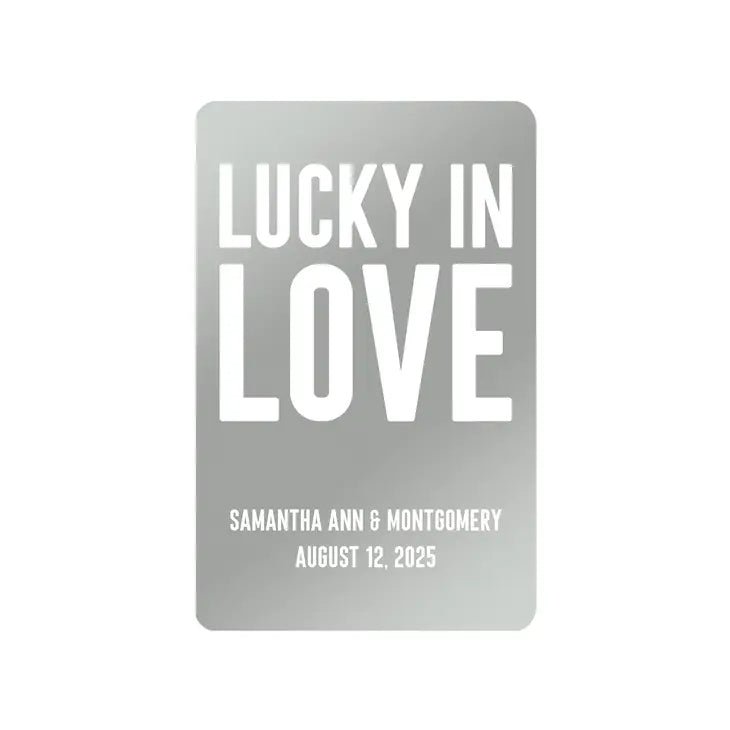 Lucky In Love Metallic Playing Cards - Forever Wedding Favors
