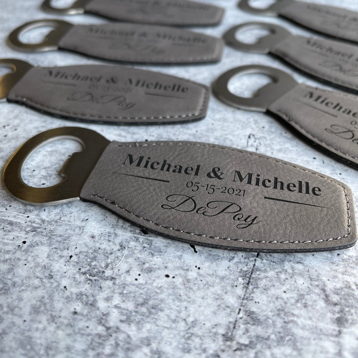 Magnetic Leather Bottle Opener - Forever Wedding Favors