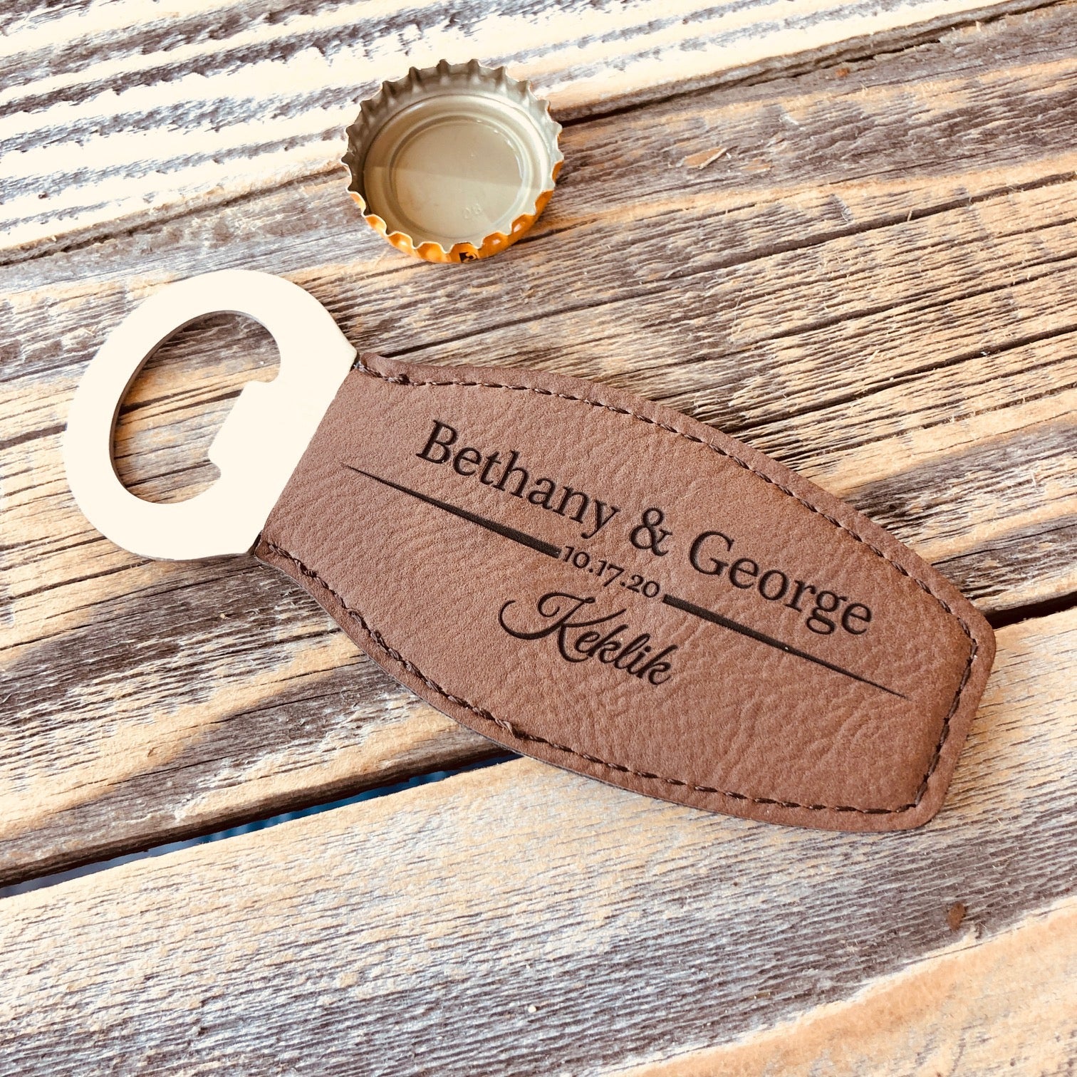 Engine Masters Logo Leather Bottle Opener