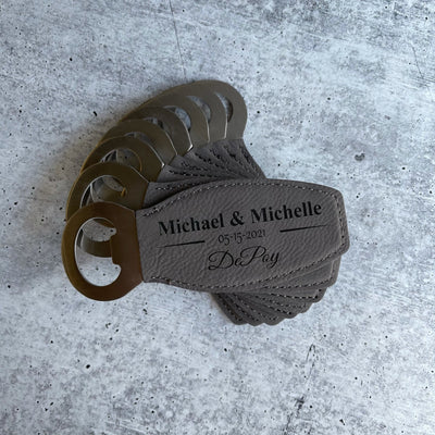 Magnetic Leather Bottle Opener - Forever Wedding Favors