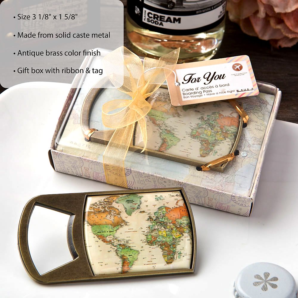 Map Design Bottle Opener - Forever Wedding Favors