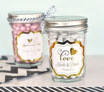 Metallic Foil Mini Mason Jars - Forever Wedding Favors