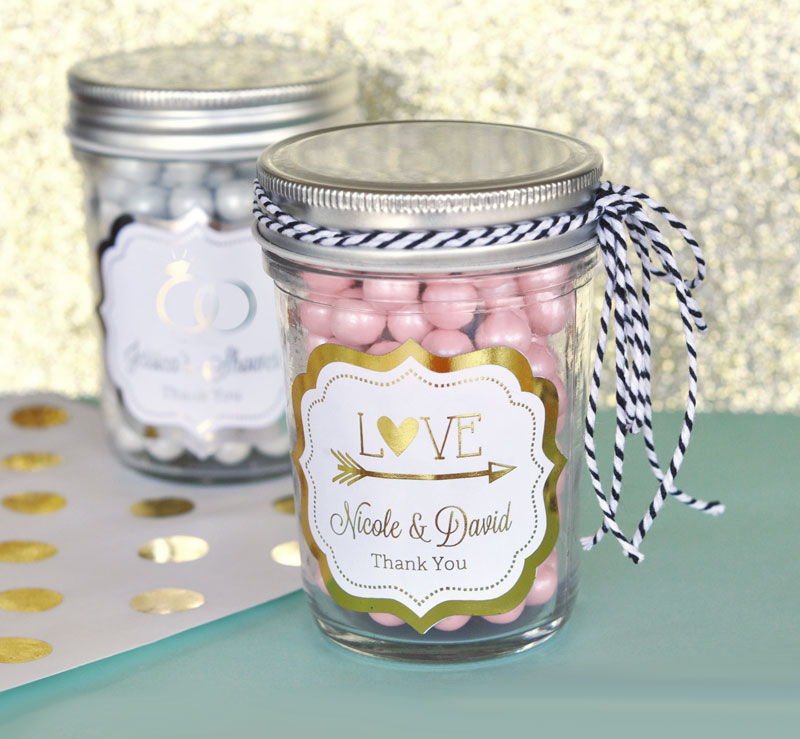 Metallic Foil Mini Mason Jars - Forever Wedding Favors