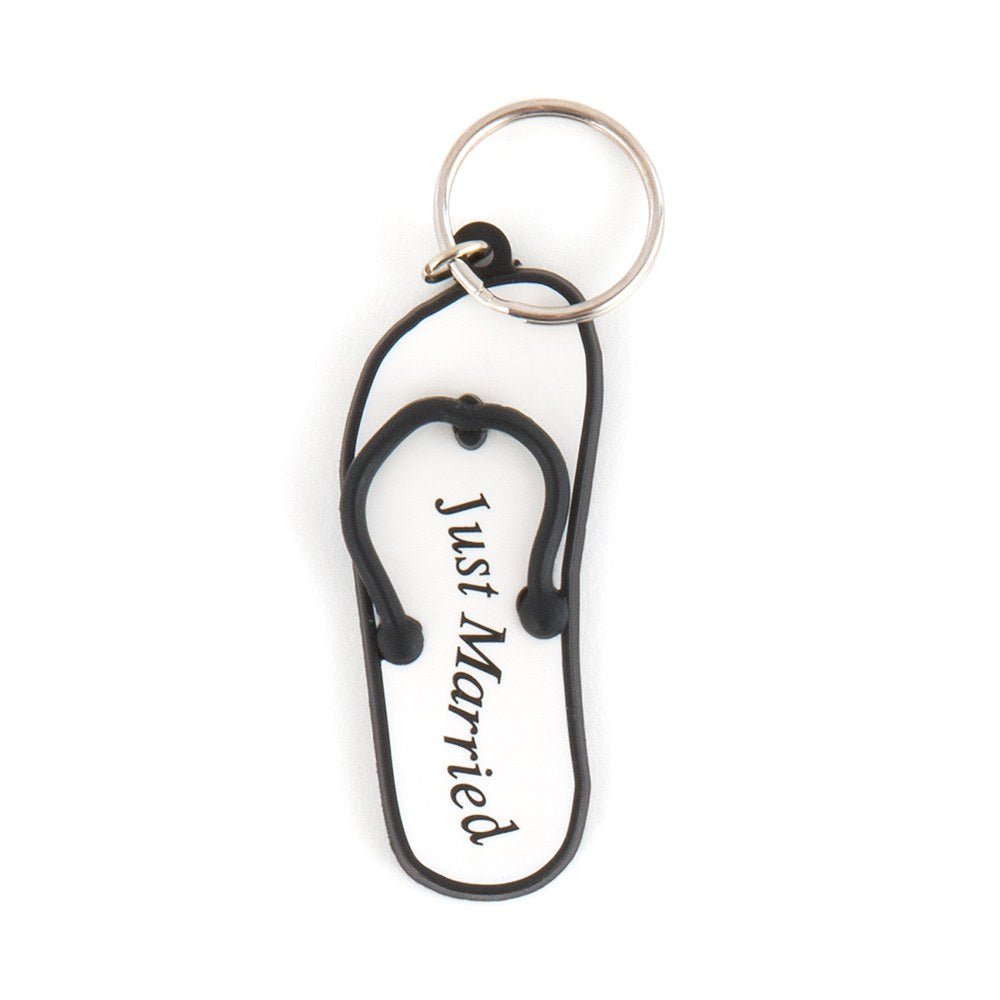 Mini Flip Flop "Just Married" Key Chains - Forever Wedding Favors