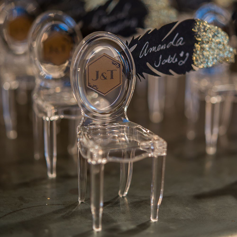 Miniature Clear Acrylic Phantom Chairs - Forever Wedding Favors