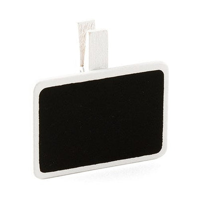 Miniature Rectangular Wooden Black Board Clip With White Wash Finish - Forever Wedding Favors