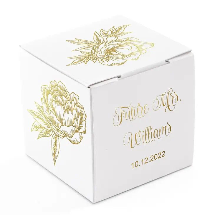 Modern Floral Square Favor Boxes - Forever Wedding Favors