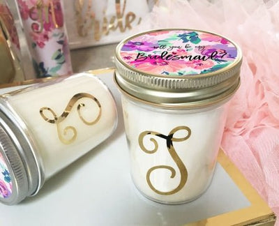 Monogram Glass Jar Candle - Forever Wedding Favors