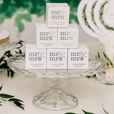 Mr & Mrs Square Favor Boxes - Forever Wedding Favors