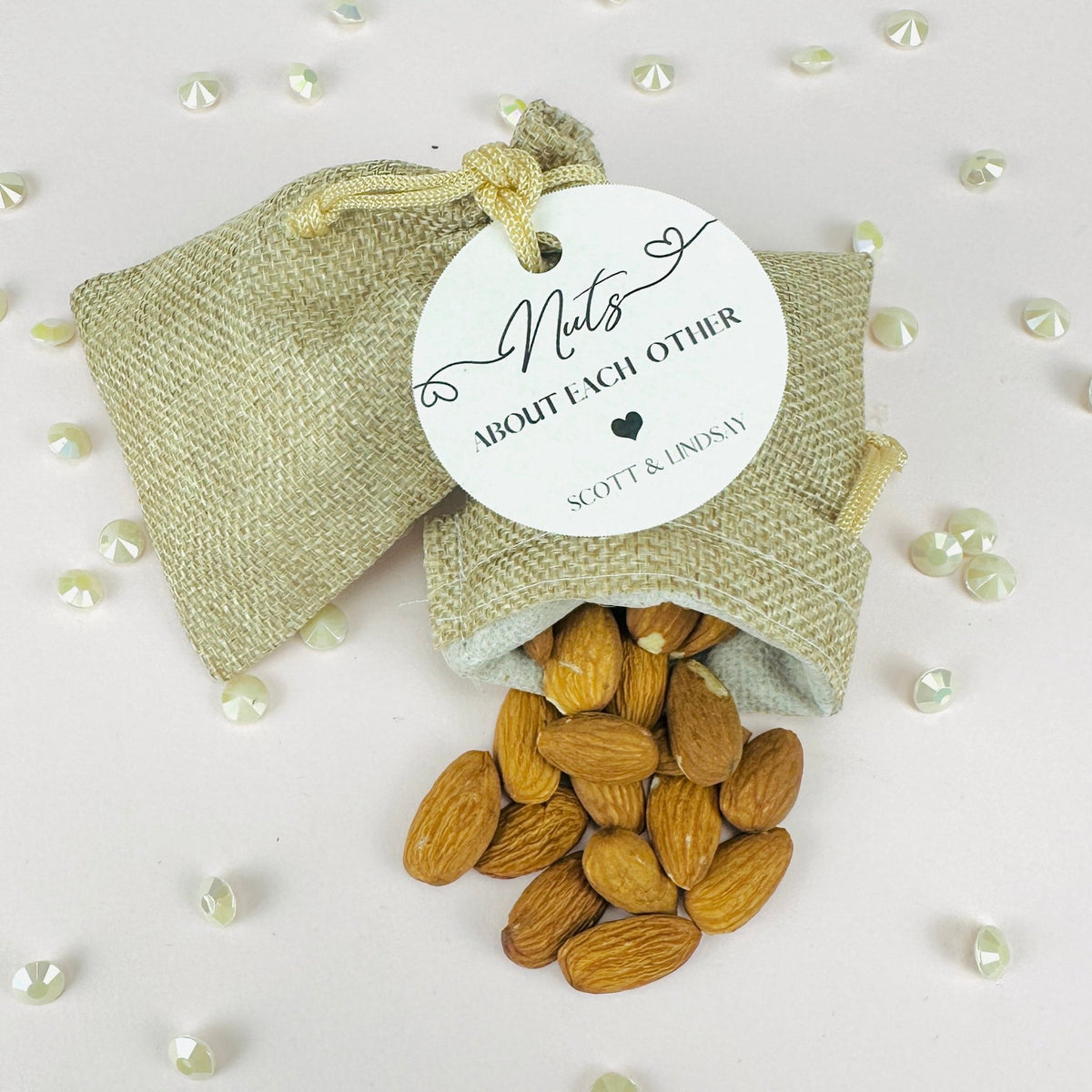 Nuts About Each Other Burlap Bag - Forever Wedding Favors