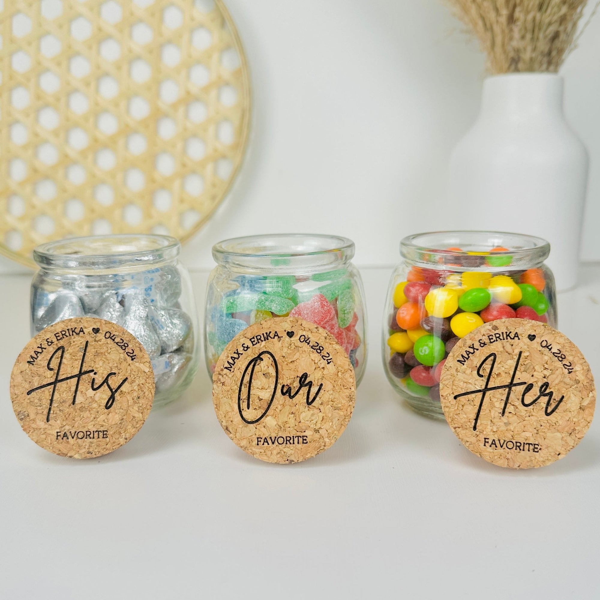 Wedding Jar Candle Favor for Guests, Small Custom Wedding Jar