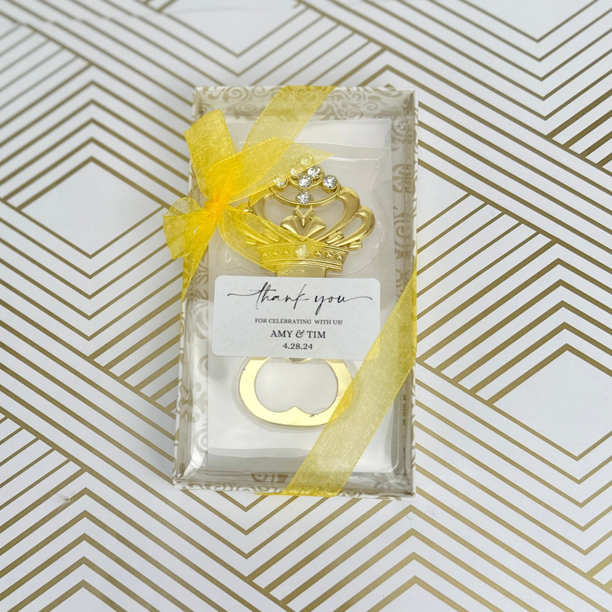 Our Thanks Crown Bottle Opener - Forever Wedding Favors