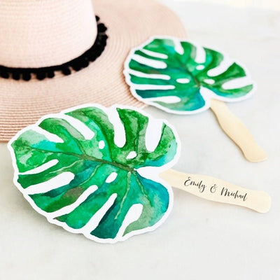 Palm Leaf Paddle Fan - Forever Wedding Favors