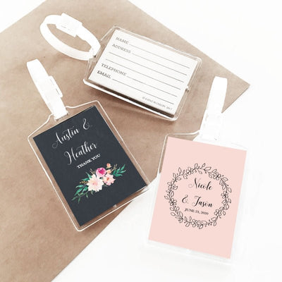 Personalized Floral Garden Acrylic Luggage Tags - Forever Wedding Favors