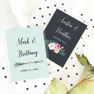 Personalized Floral Garden Acrylic Luggage Tags - Forever Wedding Favors