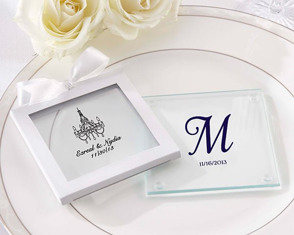 Personalized Glass Coaster - Clear - Forever Wedding Favors